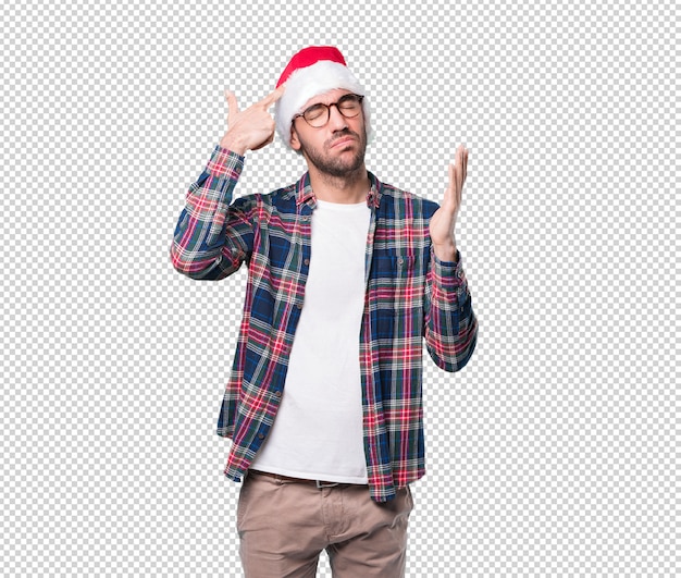 Christmas concepts - young man gesturing