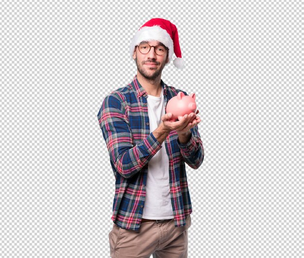 Christmas concepts - young man gesturing