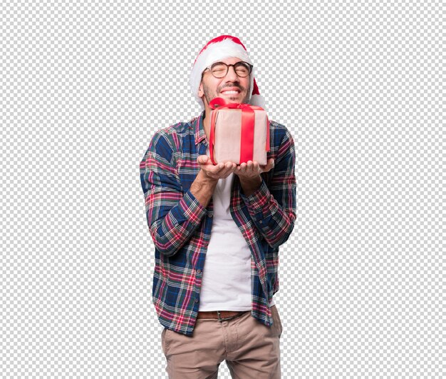 Christmas concepts - Young man gesturing