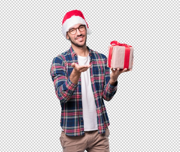 Christmas concepts - Young man gesturing