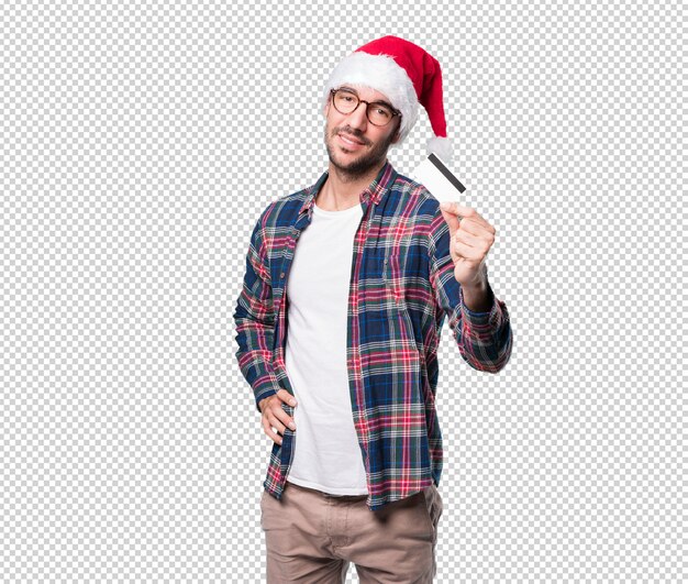 Christmas concepts - young man gesturing