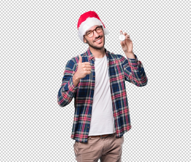 Christmas concepts - young man gesturing