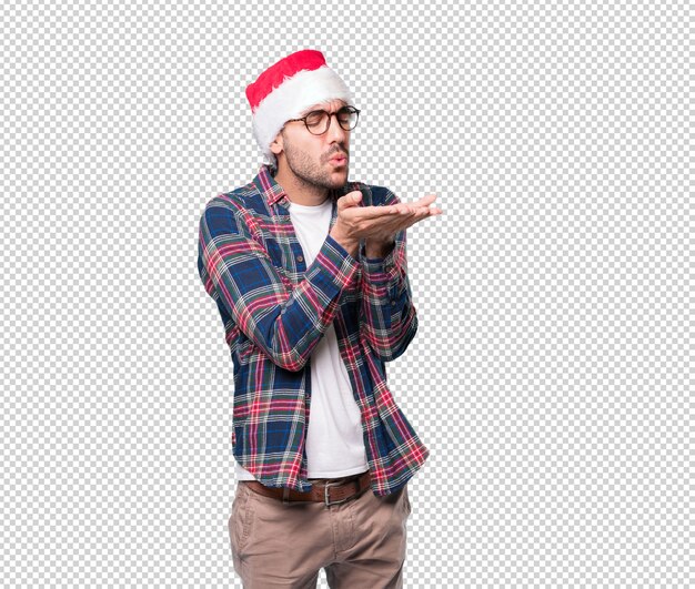 Christmas concepts - Young man gesturing