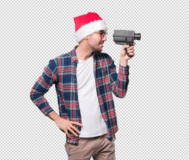 Christmas concepts - Young man gesturing