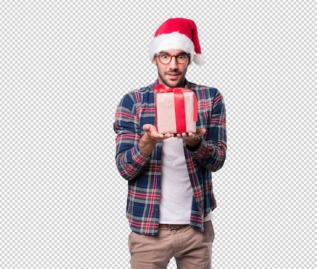Christmas concepts - young man gesturing