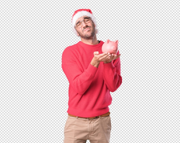 Christmas concepts - young man gesturing