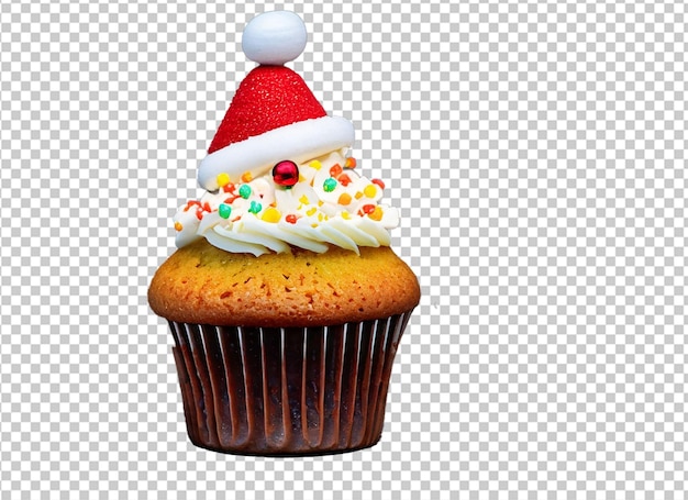 Christmas cupcake with gingerbread with candle