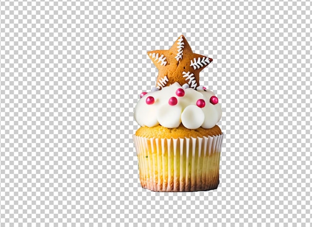 Cupcake di natale con pan di zenzero con candela