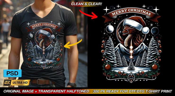 PSD christmas day tshirt japan themes design dtf dtg
