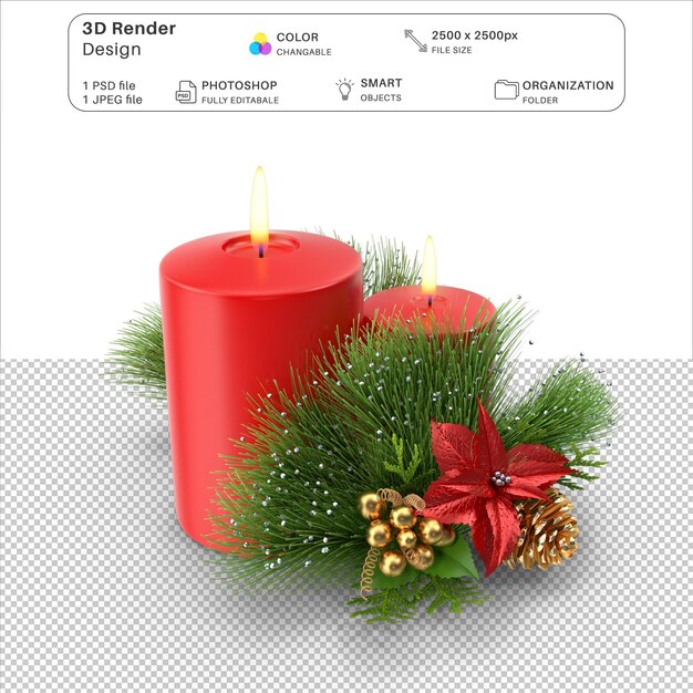 PSD christmas decoration 3d modeling psd file