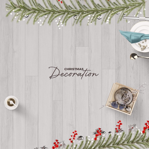 PSD christmas decoration ornament in 3d renderin