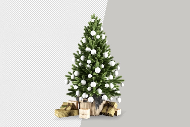 Decorazione di natale in rendering 3d della stanza