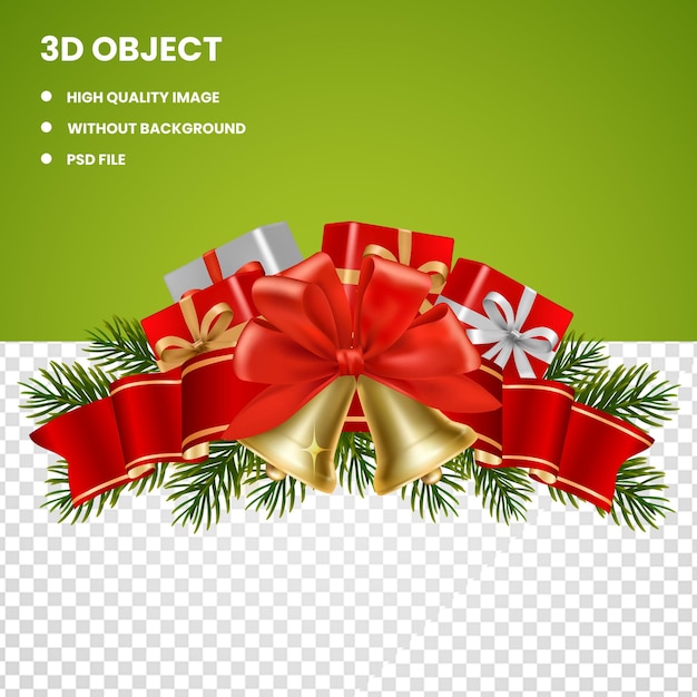 PSD christmas decoration with bells