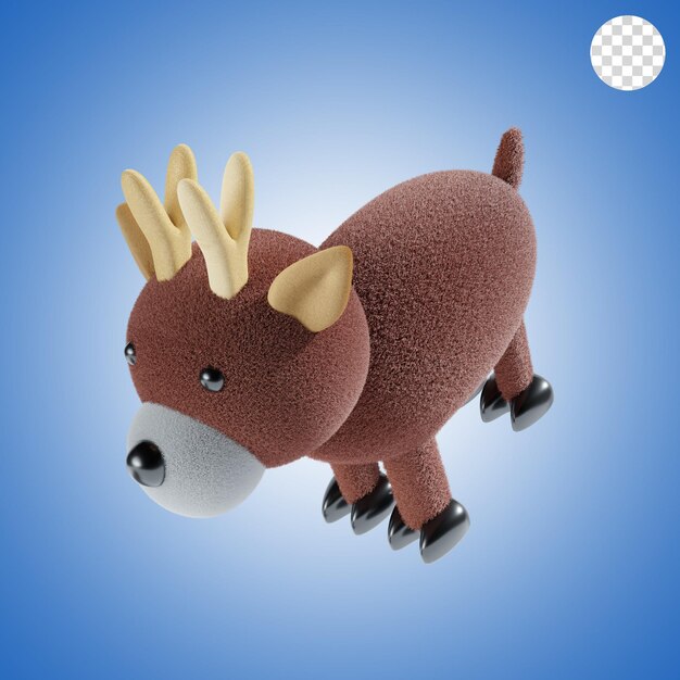 Christmas deer 3d illustration