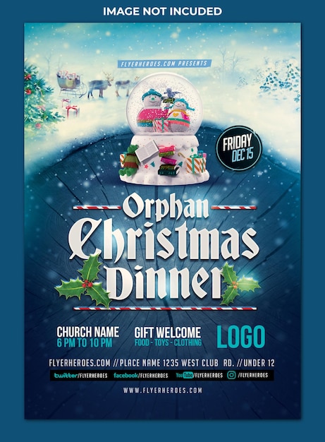 PSD christmas dinner flyer template