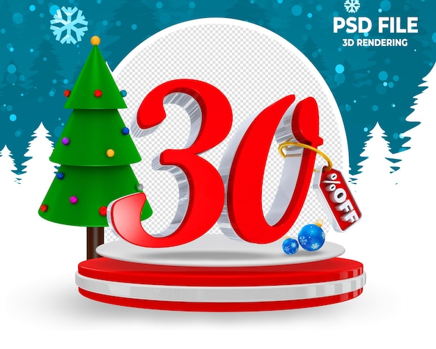 Sconto di natale in stile 3d