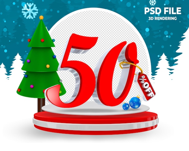 Sconto di natale in stile 3d