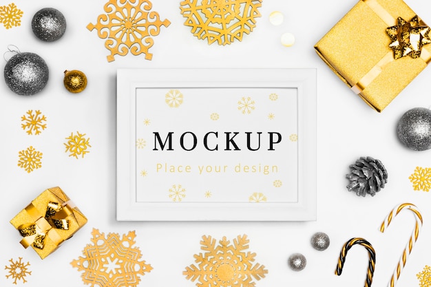 Elegante decorazione natalizia con mock-up