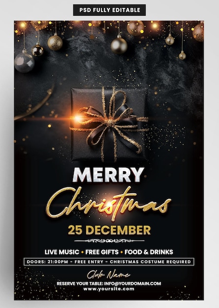 christmas elegant flyer invitation template
