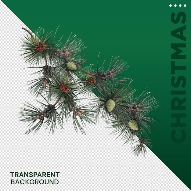 PSD クリスマスの要素構成 3dイラスト 透明な背景