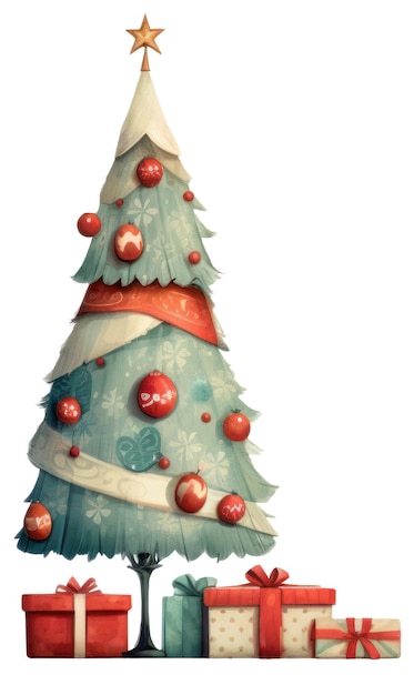 PSD christmas element for decoration christmas tree ai generated