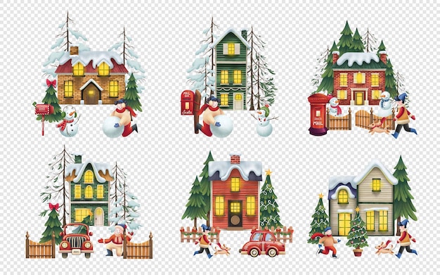 Christmas Elements Clipart Illustrations