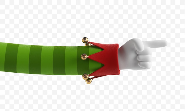 Christmas elf hands Finger shows direction