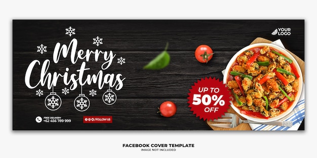 Christmas facebook cover for restaurant food menu