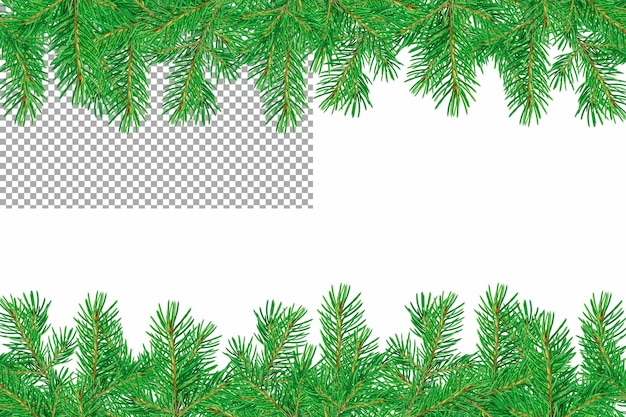 PSD 透明な背景に分離されたクリスマスのモミの枝 クリスマスと新年のコンセプト