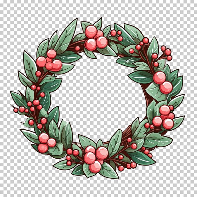 PSD christmas flower wreath isolated