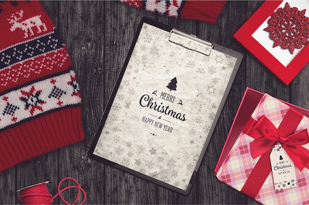 PSD christmas folder mockup