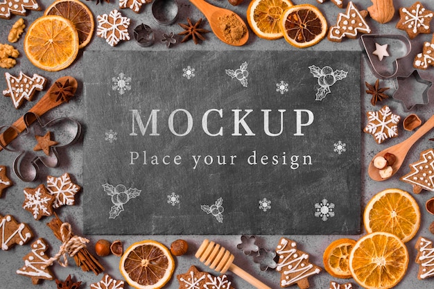 PSD christmas food concept mock-up