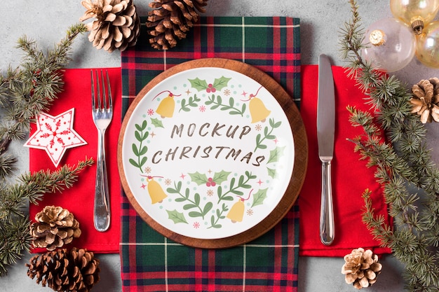 Christmas food concept mock-up