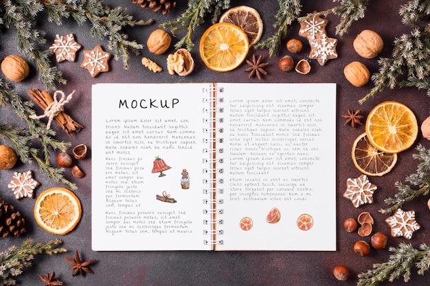 Christmas food concept mock-up