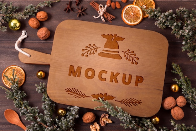 PSD christmas food concept mock-up