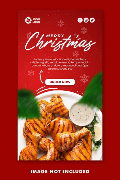 Christmas Food Menu Social Media Post Instagram Stories Template