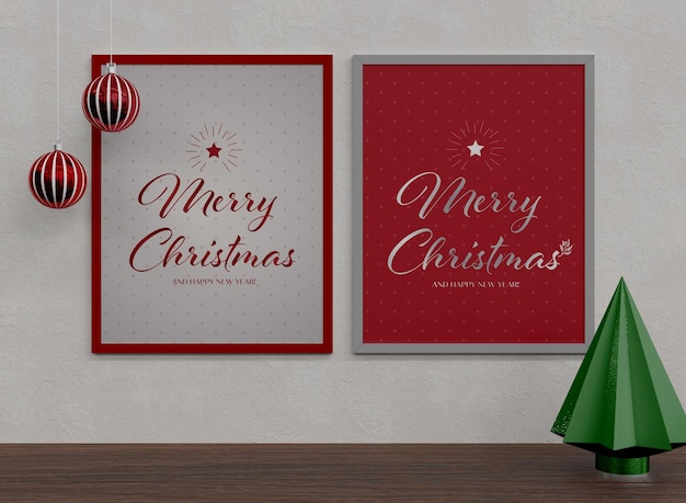 Christmas frame mockup