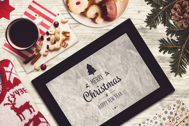 Christmas frame mockup