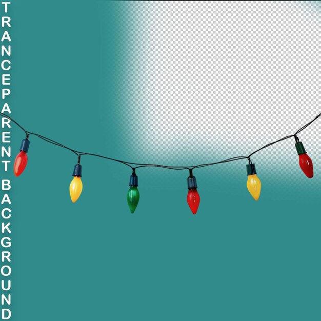 PSD christmas garland on an isolated transparent background