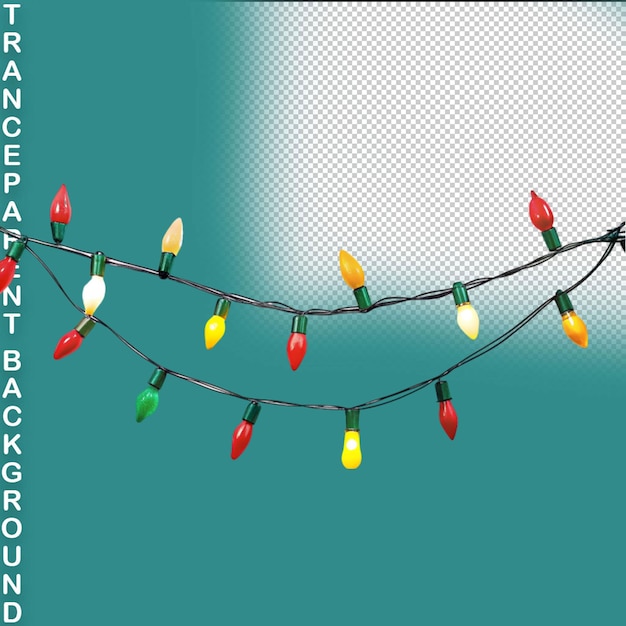 PSD christmas garland on an isolated transparent background