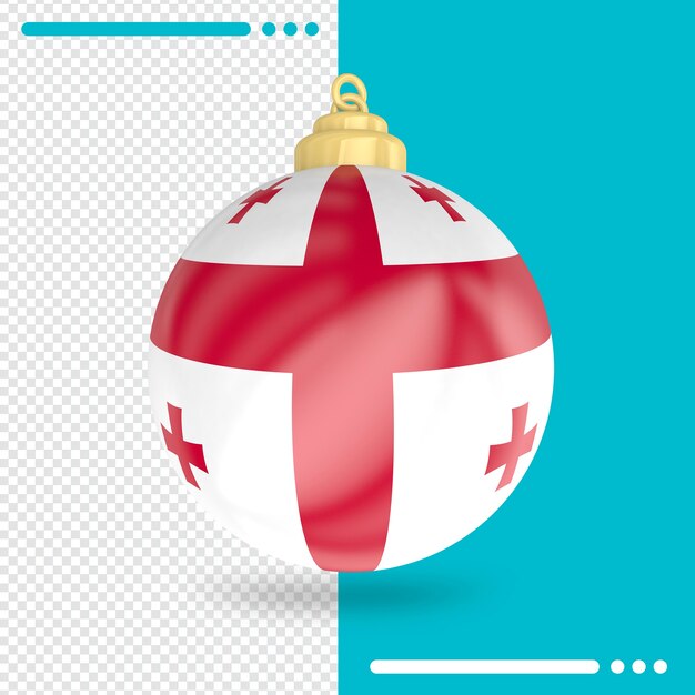 PSD christmas georgia flag 3d rendering isolated