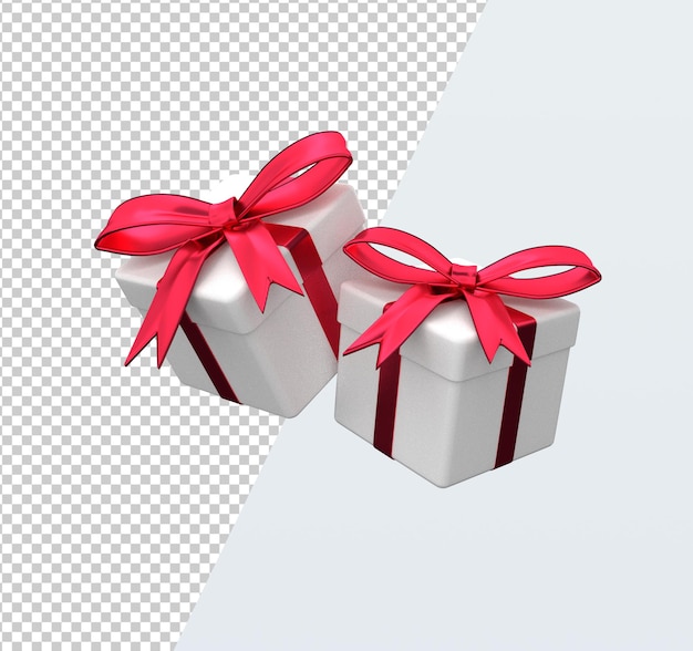 christmas gift box cartoon 3d rendering isolated
