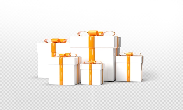 Christmas gift box cartoon 3d rendering isolated