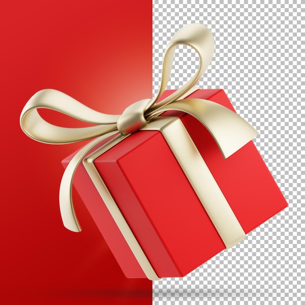 PSD christmas gift box isolated 3d render