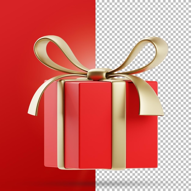 Christmas gift box isolated 3d render