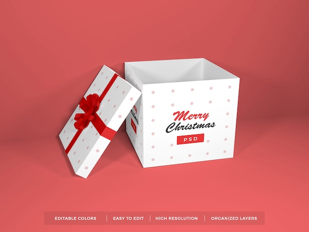 Christmas gift box mockup 4