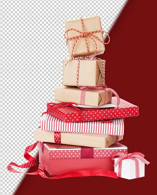 Christmas gift boxes Isolated on white background