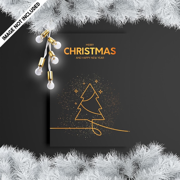 PSD christmas gift card mockup template psd