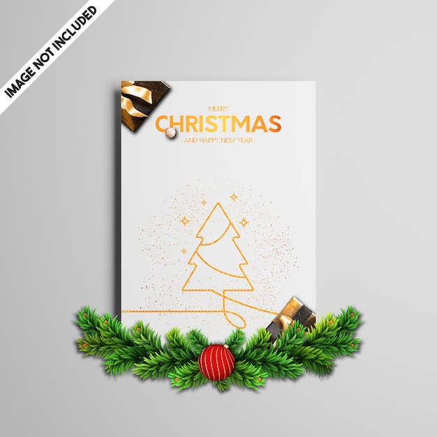 PSD modello di mockup della carta regalo di natale psd