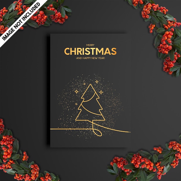 PSD modello di mockup della carta regalo di natale psd